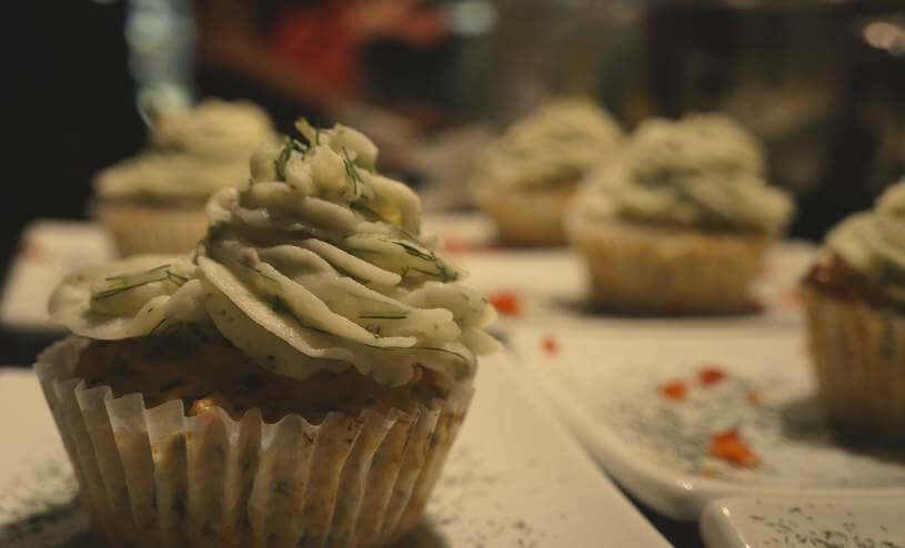 Salmon Cupcake Whipped Potato Frosting